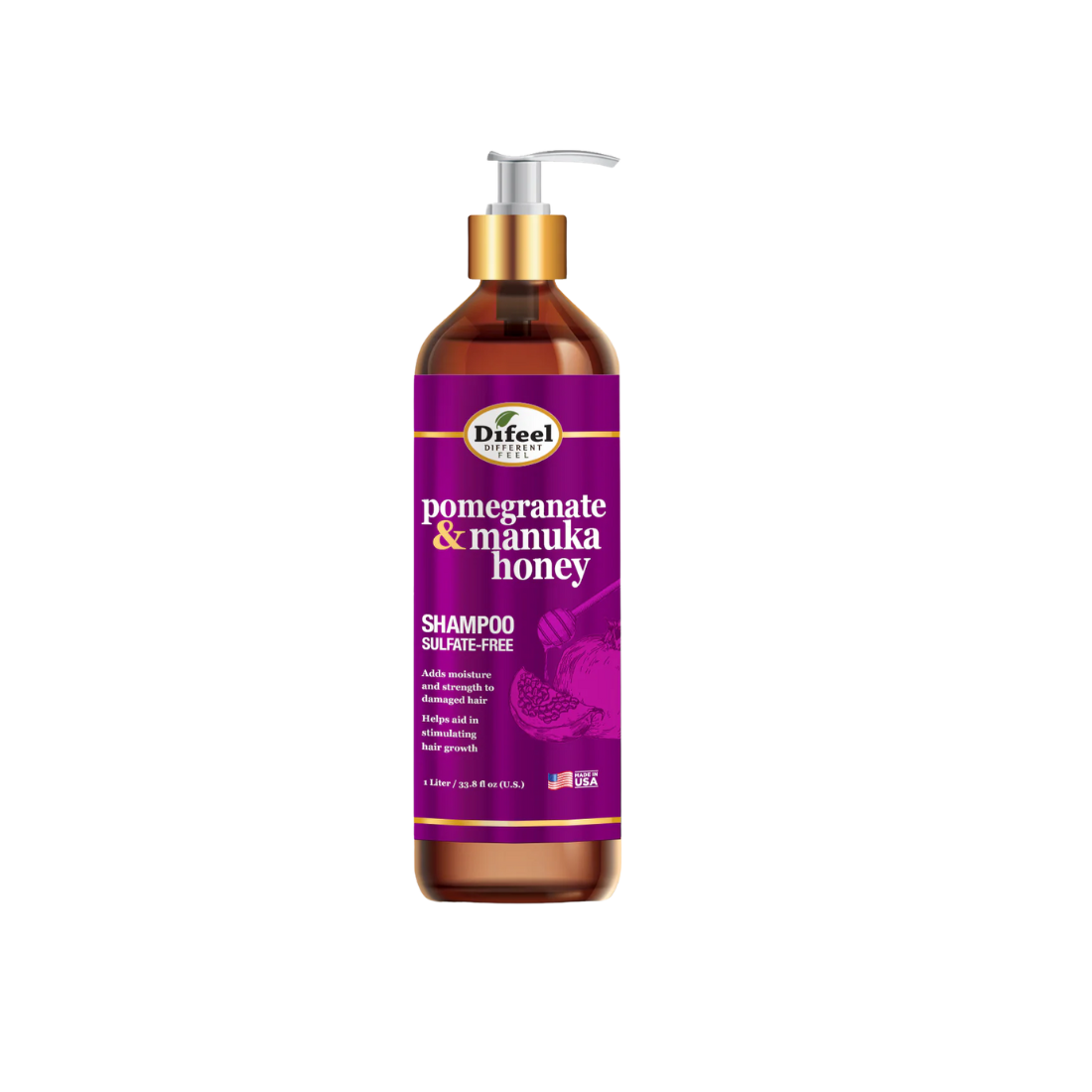 Difeel Pomegranate & Manuka Honey Sulfate-Free Shampoo 33.8 oz.
