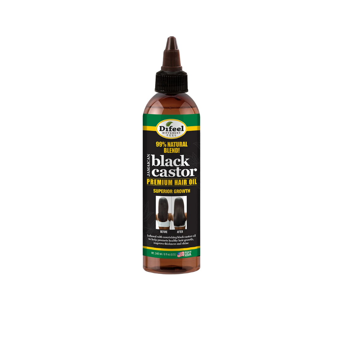 Difeel 99% Natural Blend Jamaican Black Castor Hair Oil 8 oz.